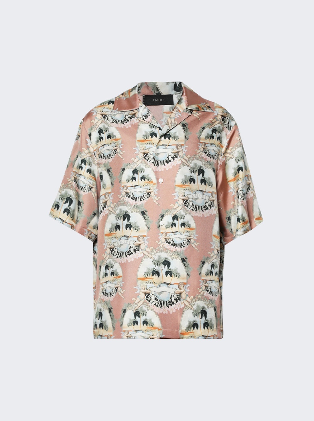 All Over Palm Bowling Shirt Cork - 1