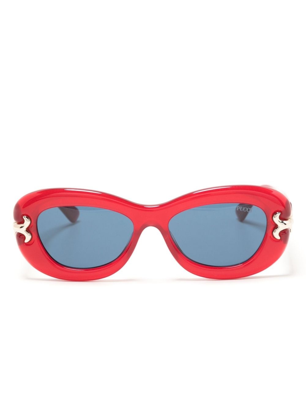 logo-print oval-frame sunglasses - 1