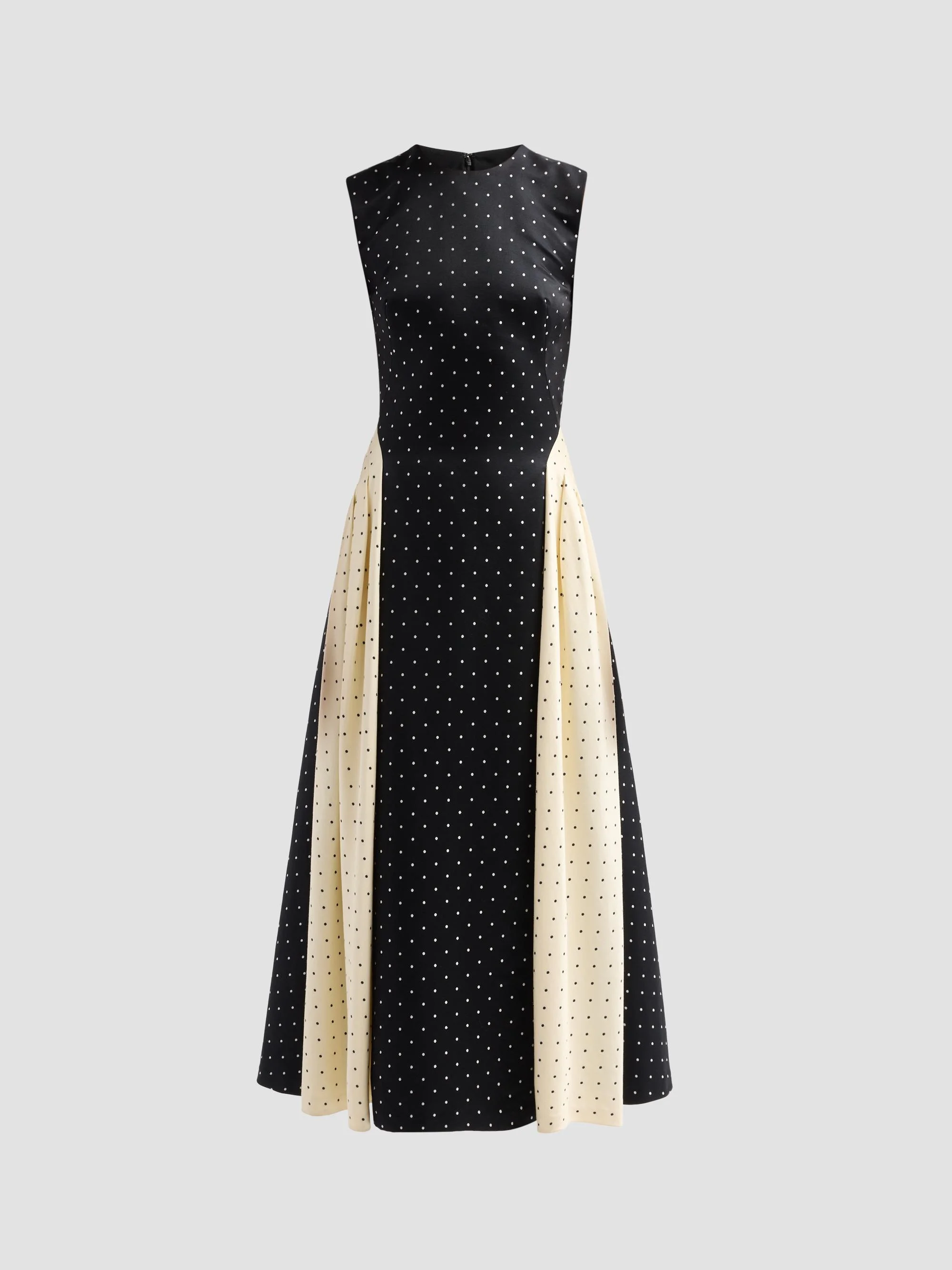 Women's Alexis Polka Dot Jacquard Midi-Dress - Black - 1