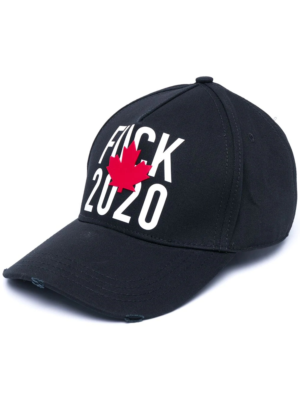 maple leaf slogan print cap - 1