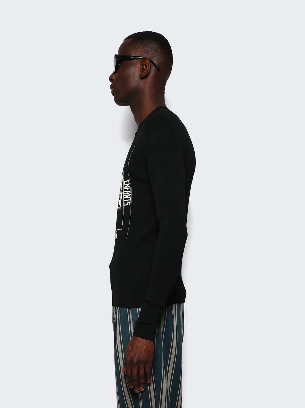 Halloween Knit Thermal Long-sleeve T-shirt Navy And White - 4