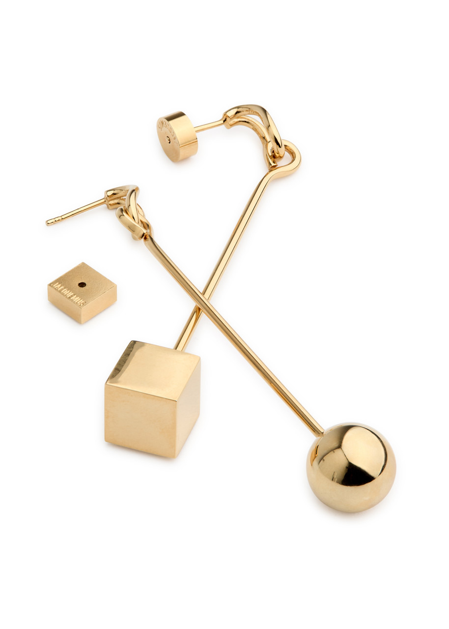 Les Boucles Nodo mismatched drop earrings - 4