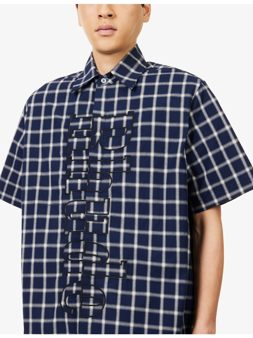 Check-Print Short-Sleeves Cotton-Poplin Shirt - 5