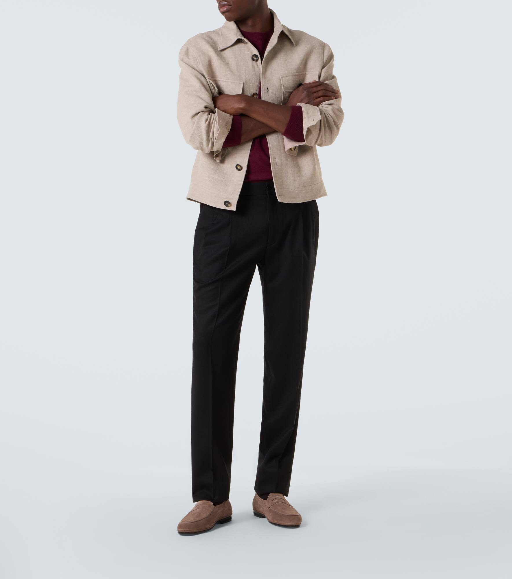 Virgin wool flannel tapered pants - 2