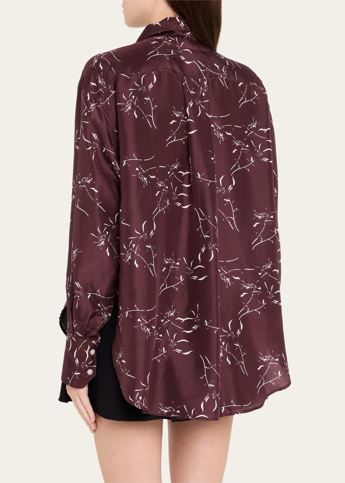 Long-Sleeve Tie-Neck Shirt - 3