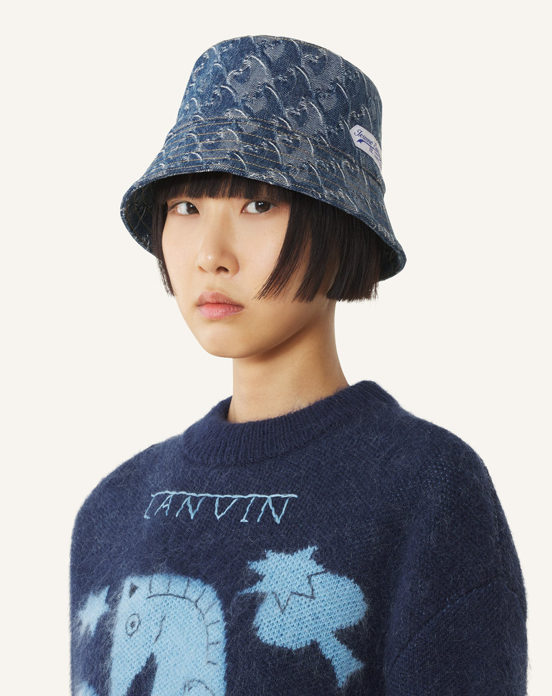 Lanvin BLUE LUNAR YEAR BUCKET HAT IN DENIM outlook