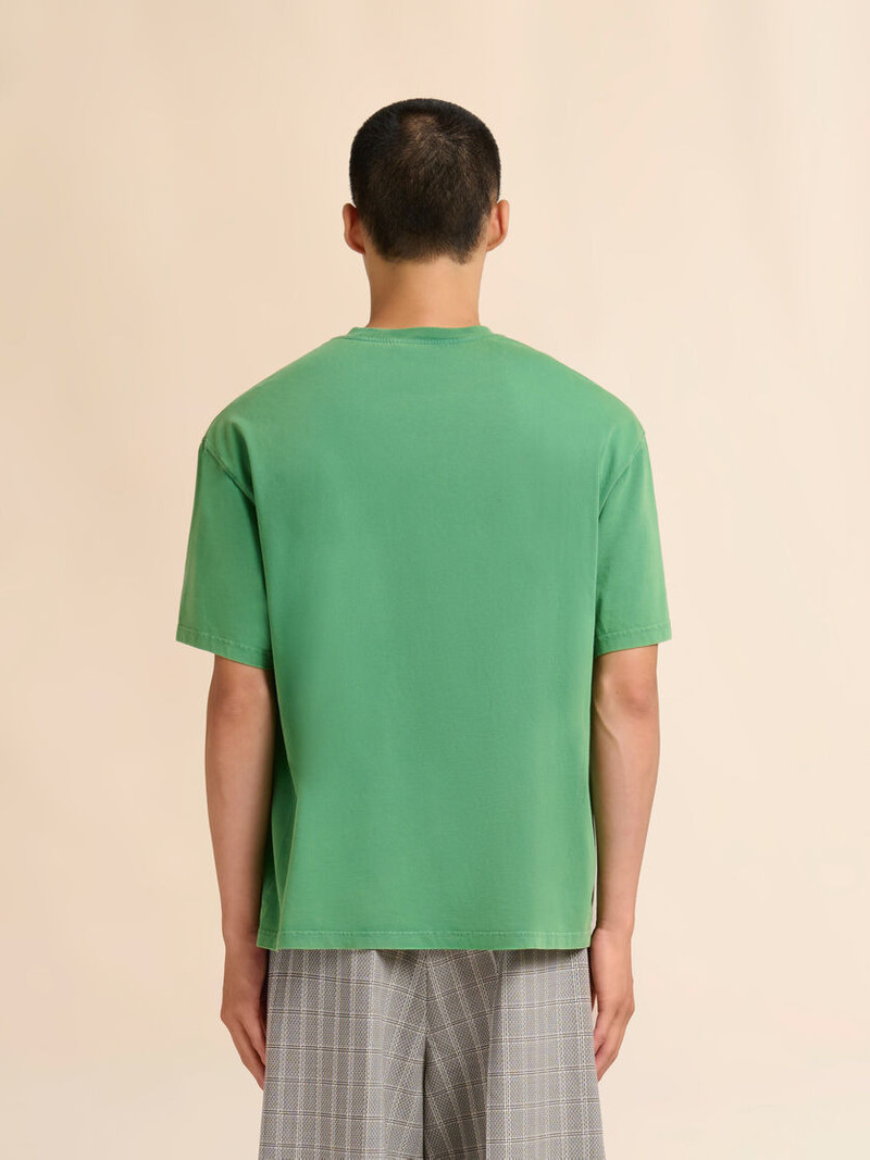 GREEN COTTON T-SHIRT WITH MARNI PATCHES 3