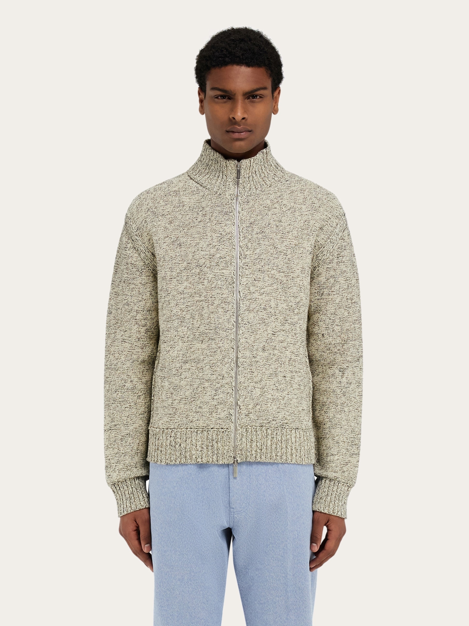 Mélange knitted blouson - 2