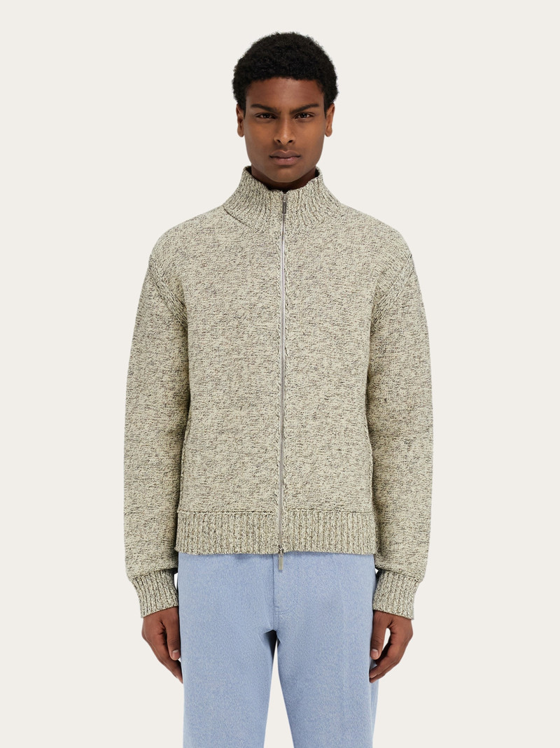 FERRAGAMO Mélange knitted blouson outlook