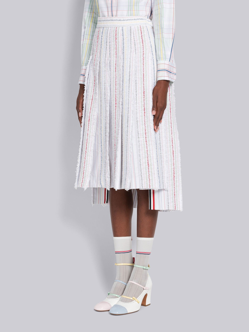 Thom Browne Seersucker Tulle Tweed Pleated Skirt outlook