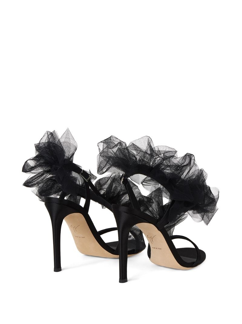 Nausica tulle-strap satin sandals - 3