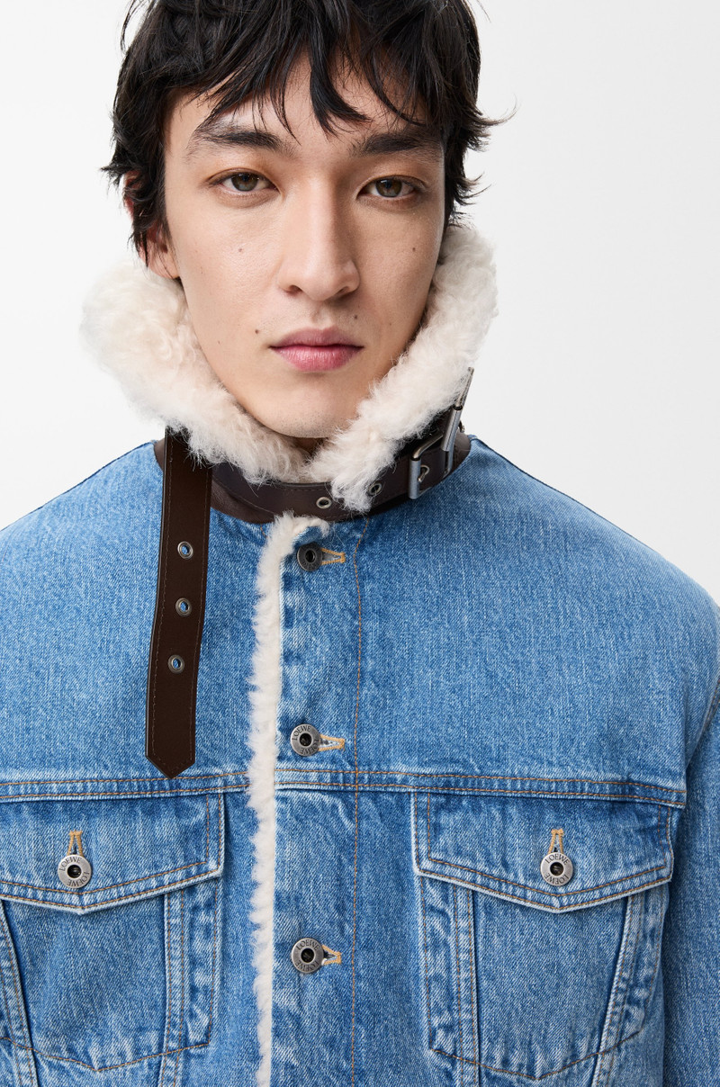 Trucker jacket in denim and shearling 5