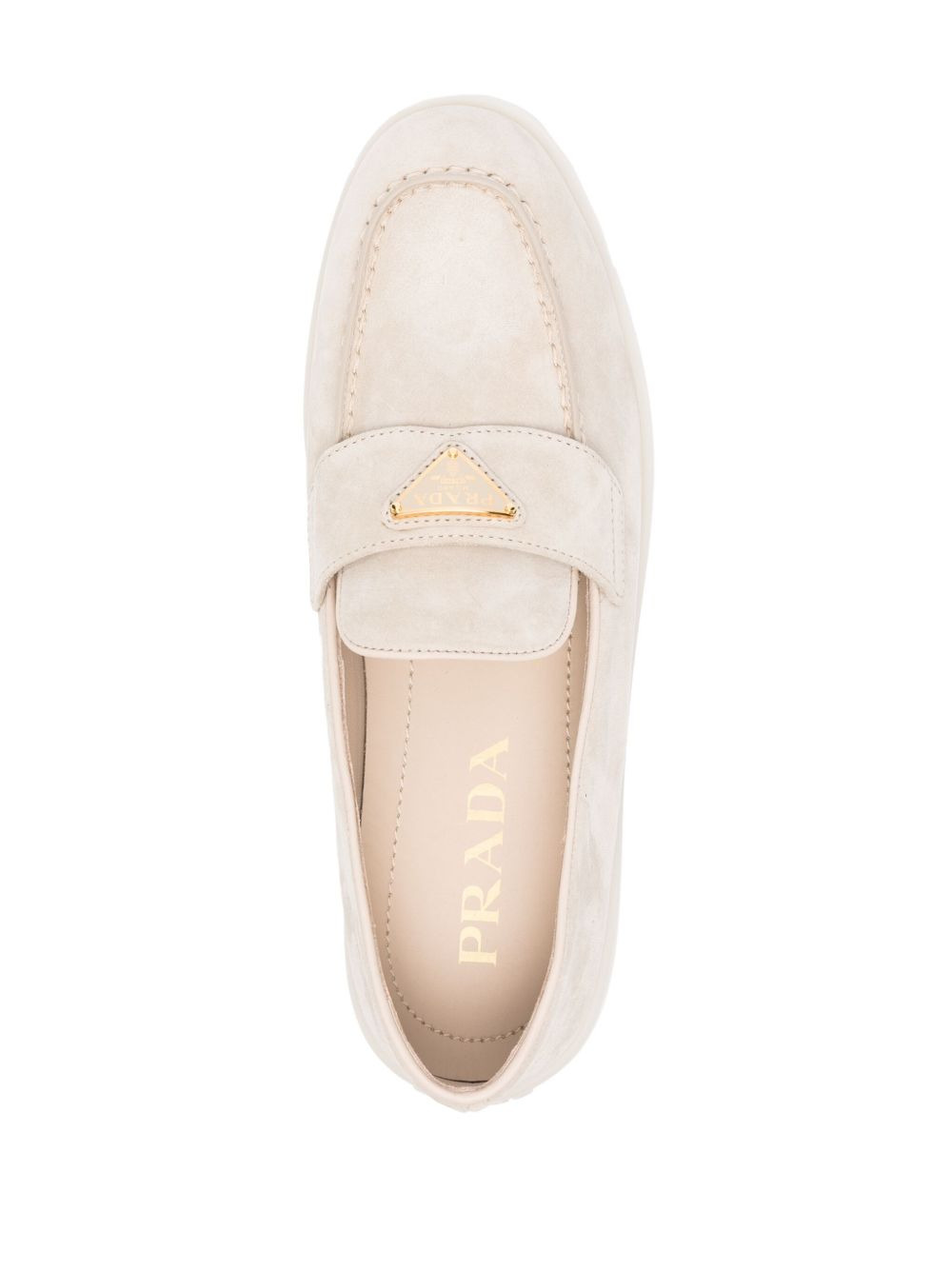 triangle-logo suede loafers - 4