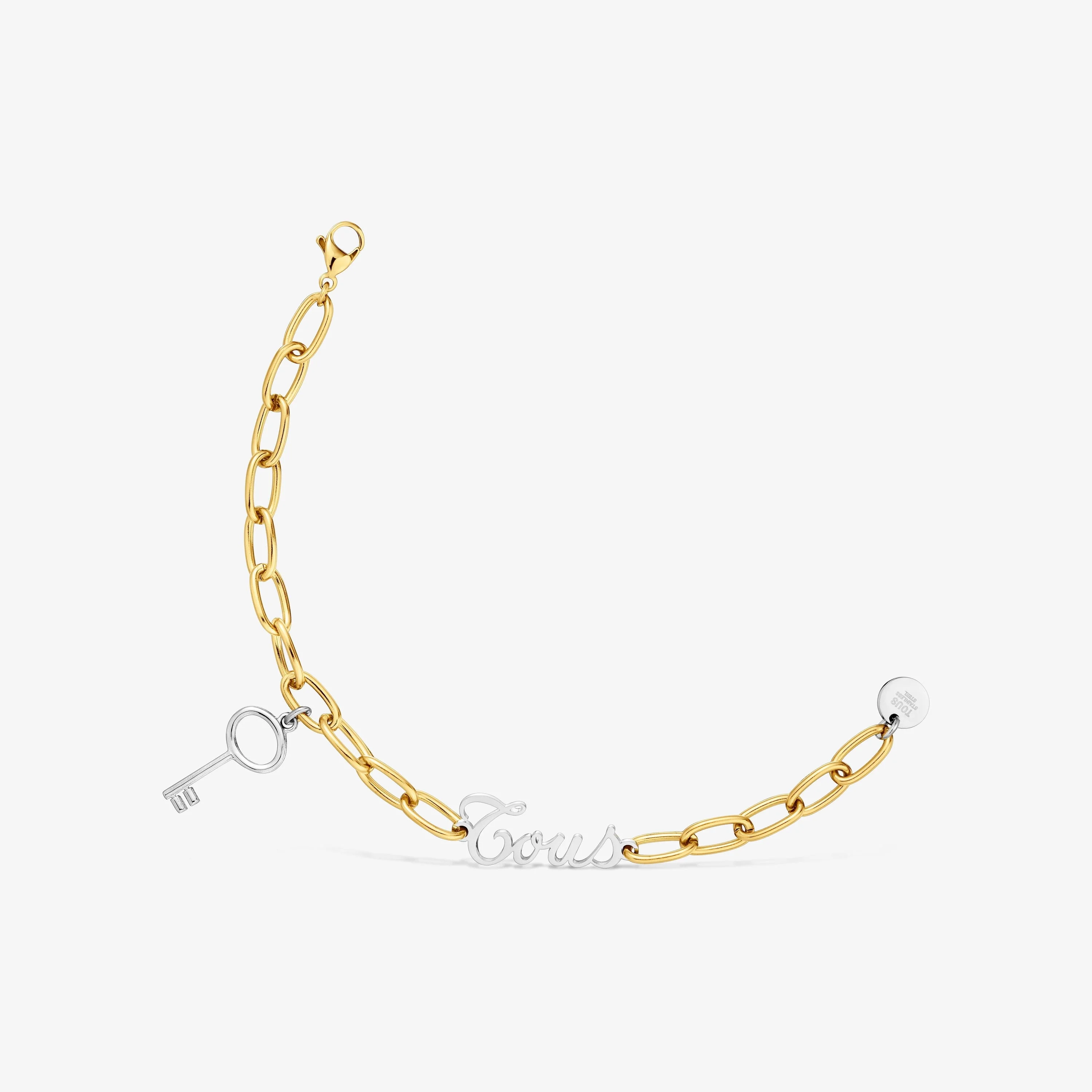 Two-tone steel Chain bracelet with key charm TOUS Charming - 1