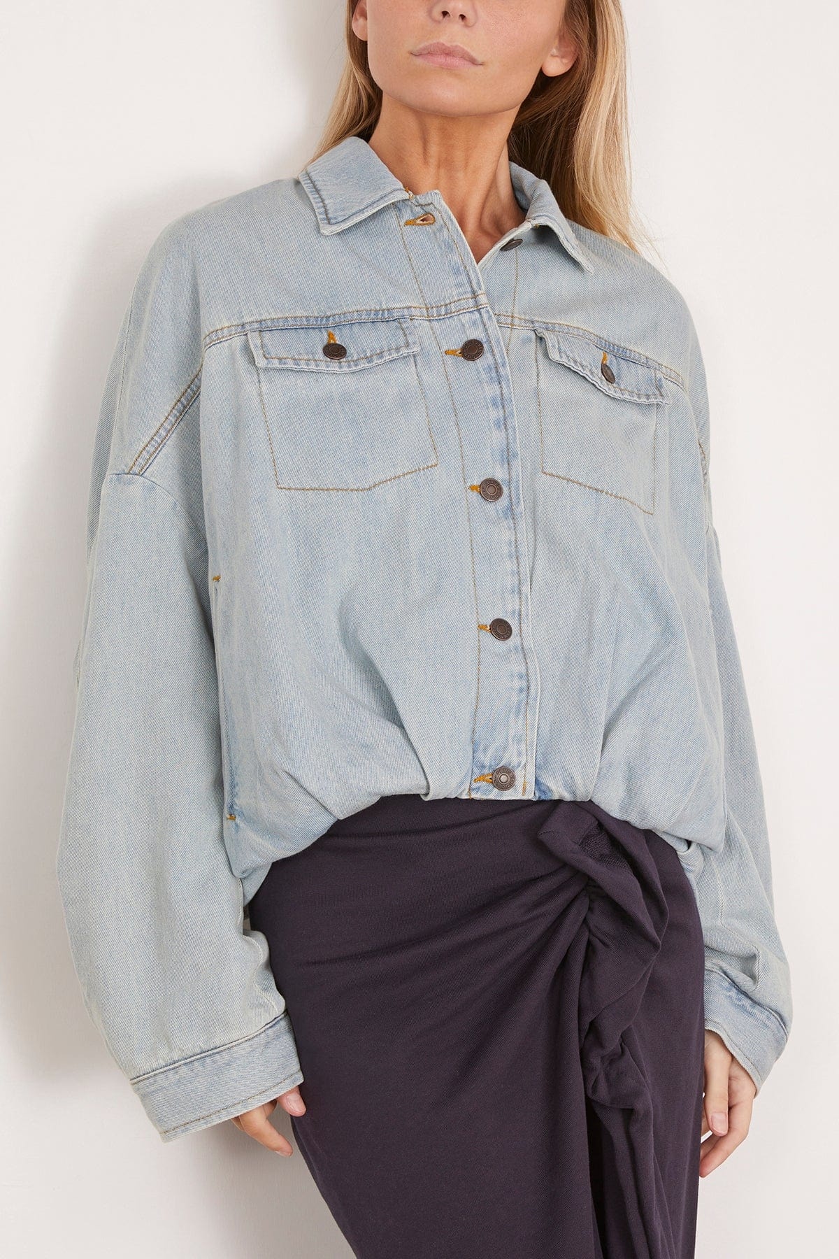 Dries Van Noten Vesto Denim Jacket in Ice Blue