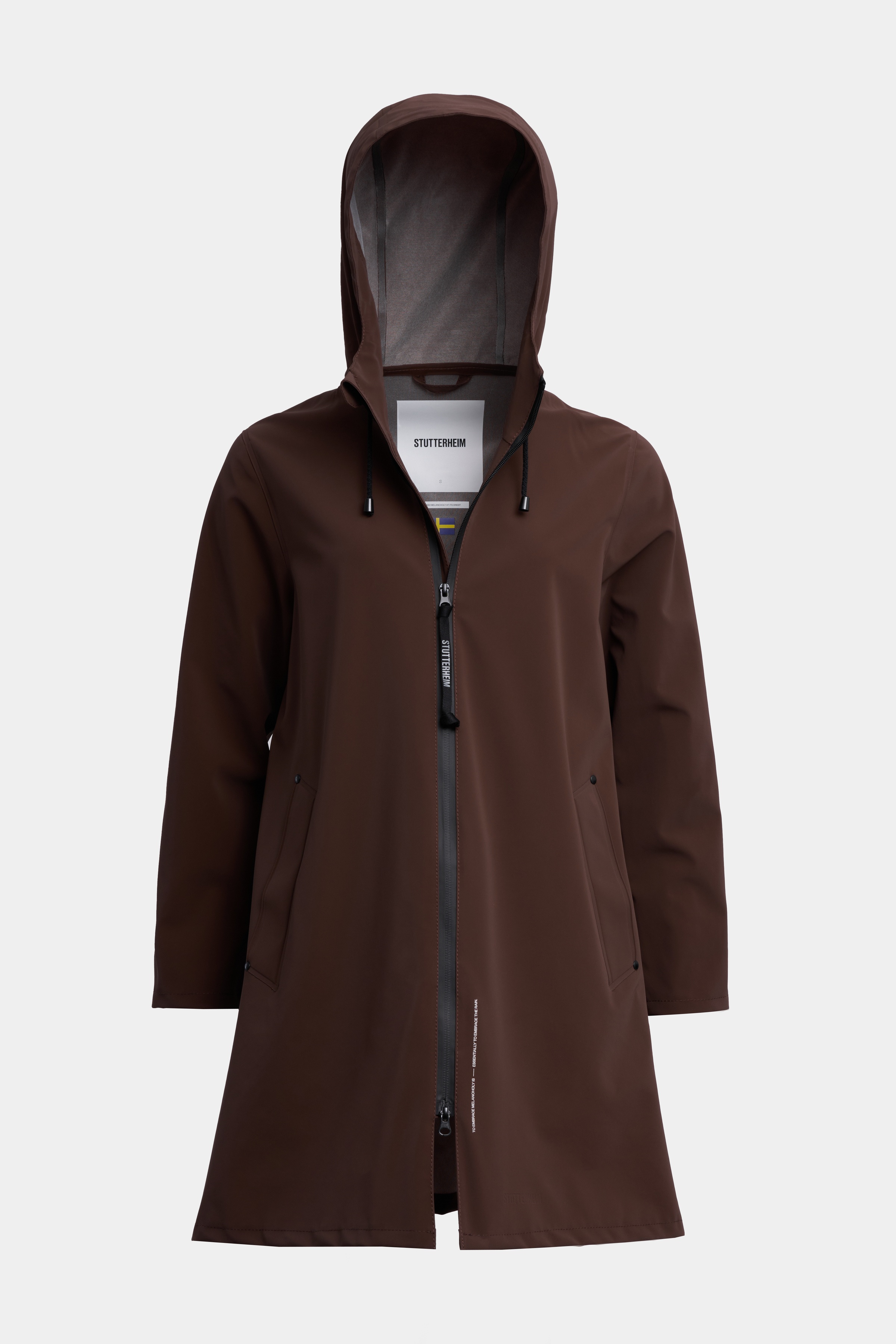 Mosebacke Lightweight Matte Zip Raincoat Dark Brown - 8
