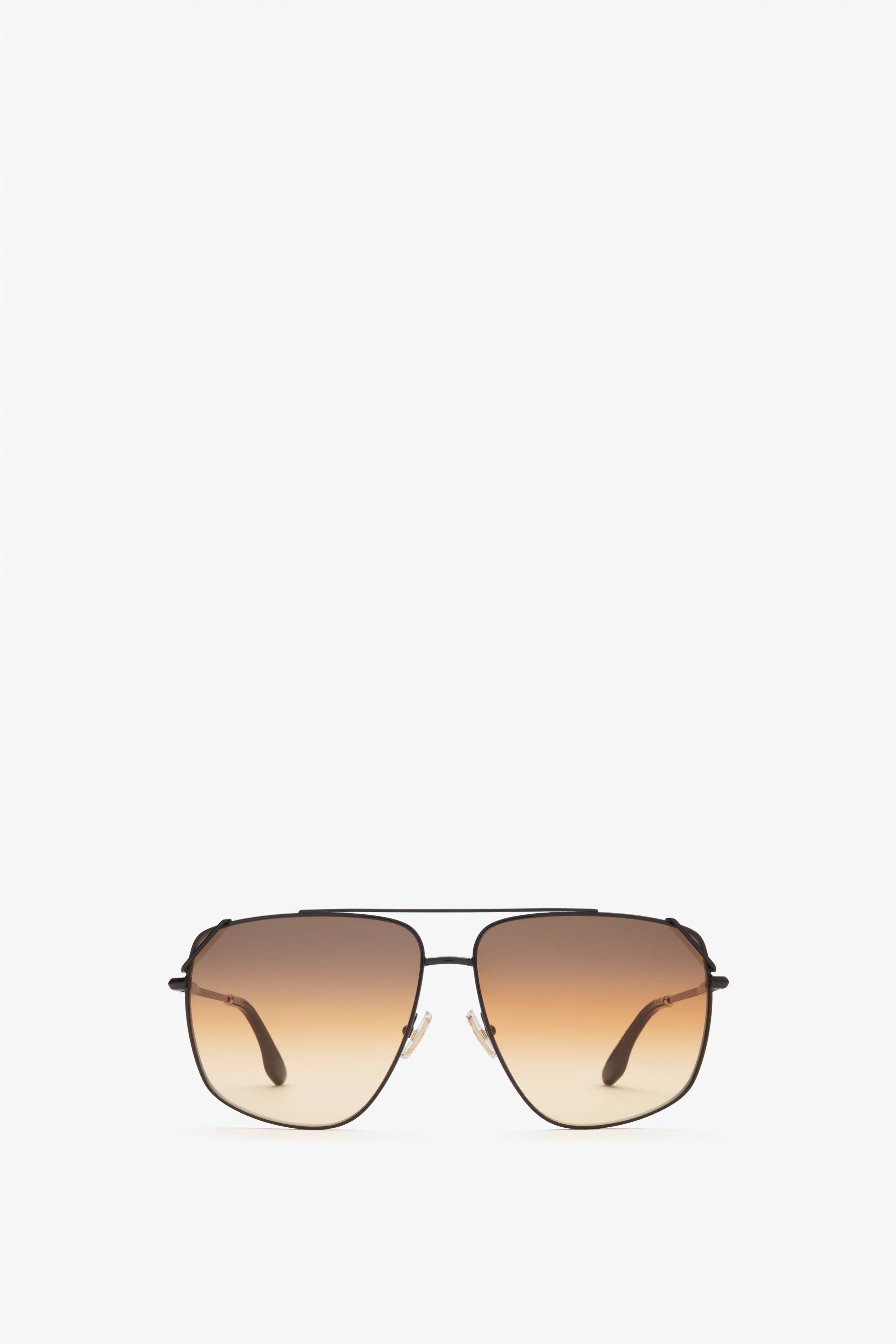 Classic V Metal Navigator Sunglasses in Brown and Orange - 1