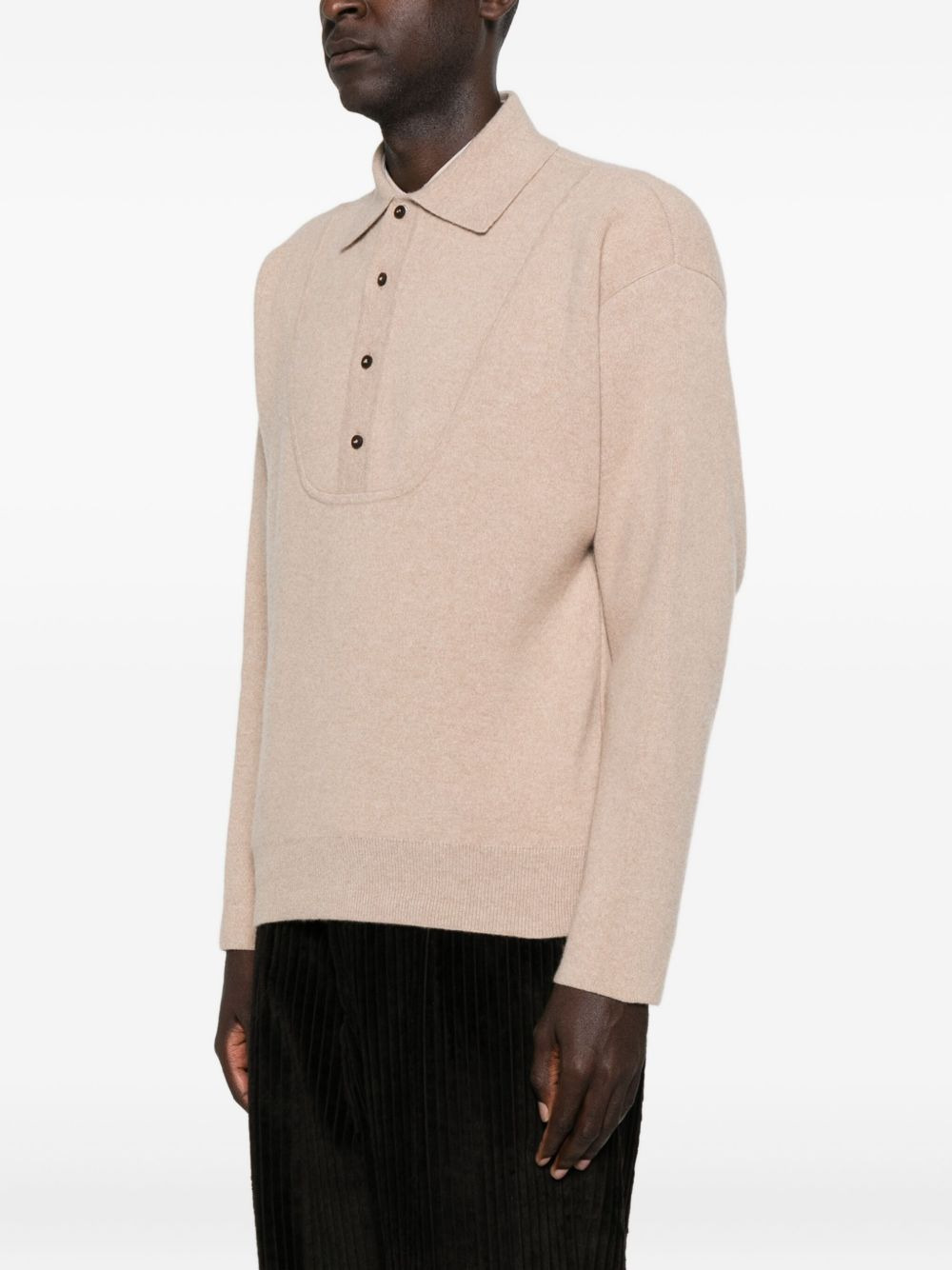 buttoned polo-neck sweater - 3
