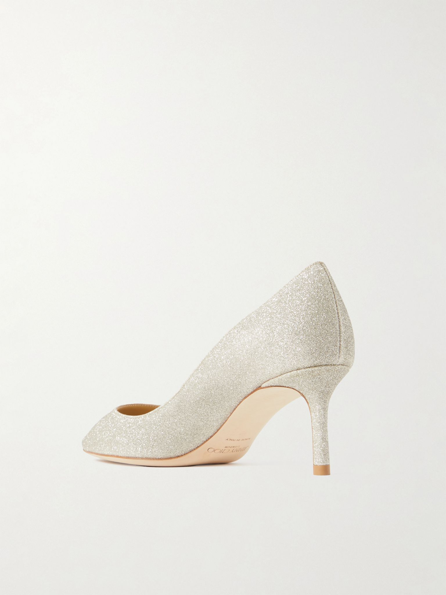 Romy 60 glittered leather pumps Off-white - 3
