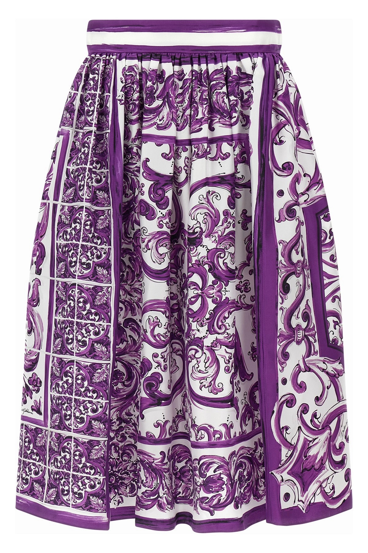 'Maiolica' print silk skirt - 1