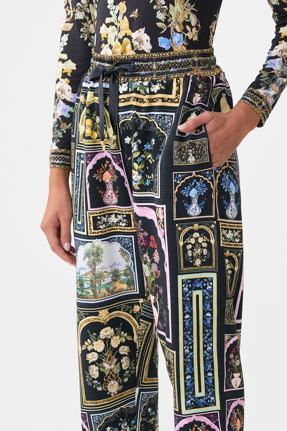 JERSEY TRACK PANT WITH SILK DETAILS - 6