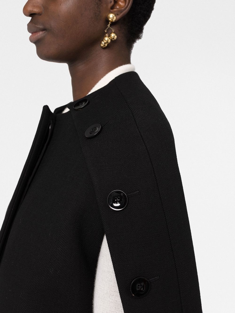 buttoned slit-sleeves coat - 3