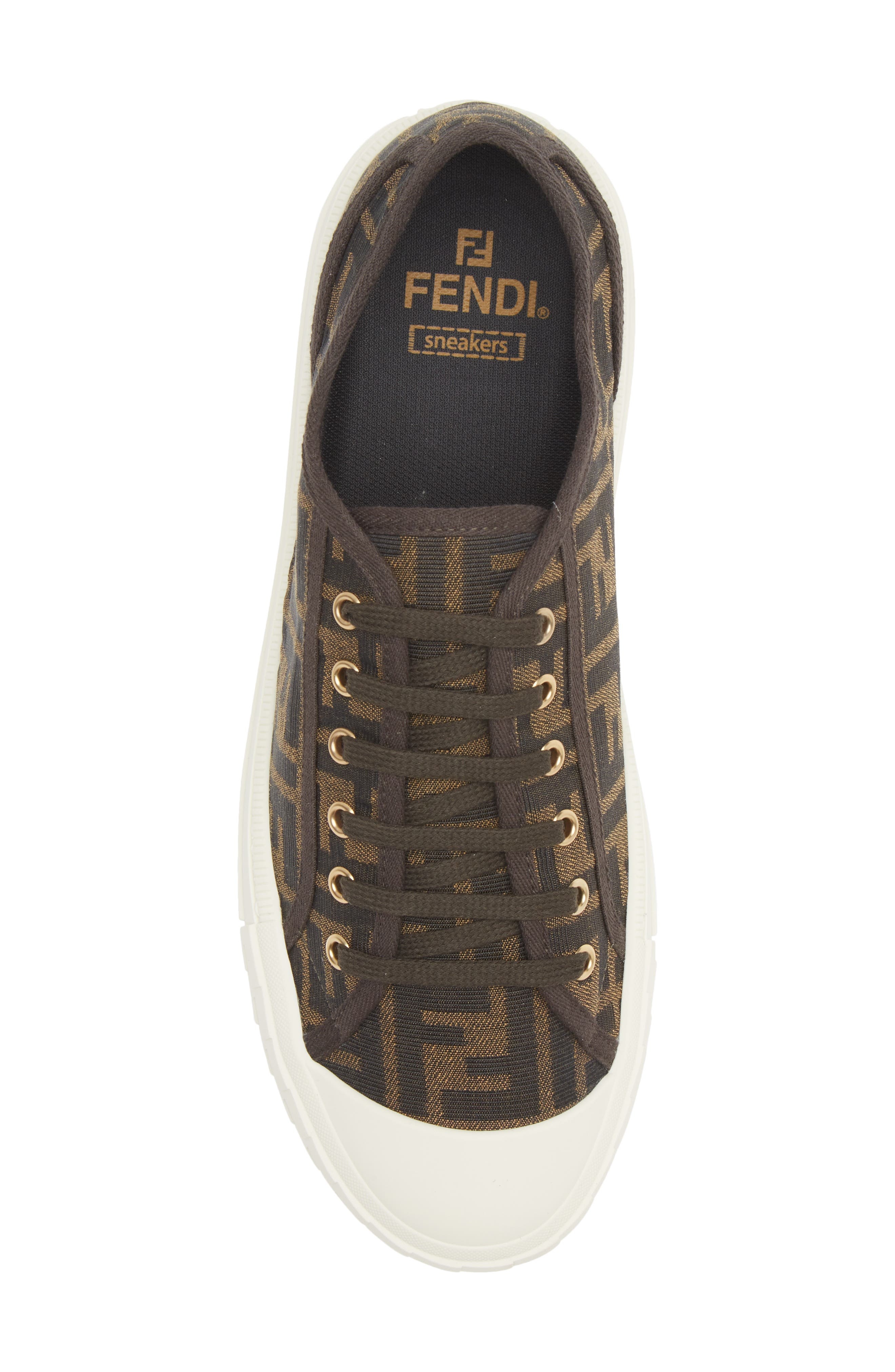 Fendi FF Domino Low Top Sneaker in Brown/Black at Nordstrom - 5