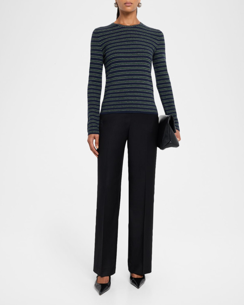 Theory Stripe Long-Sleeve Top outlook