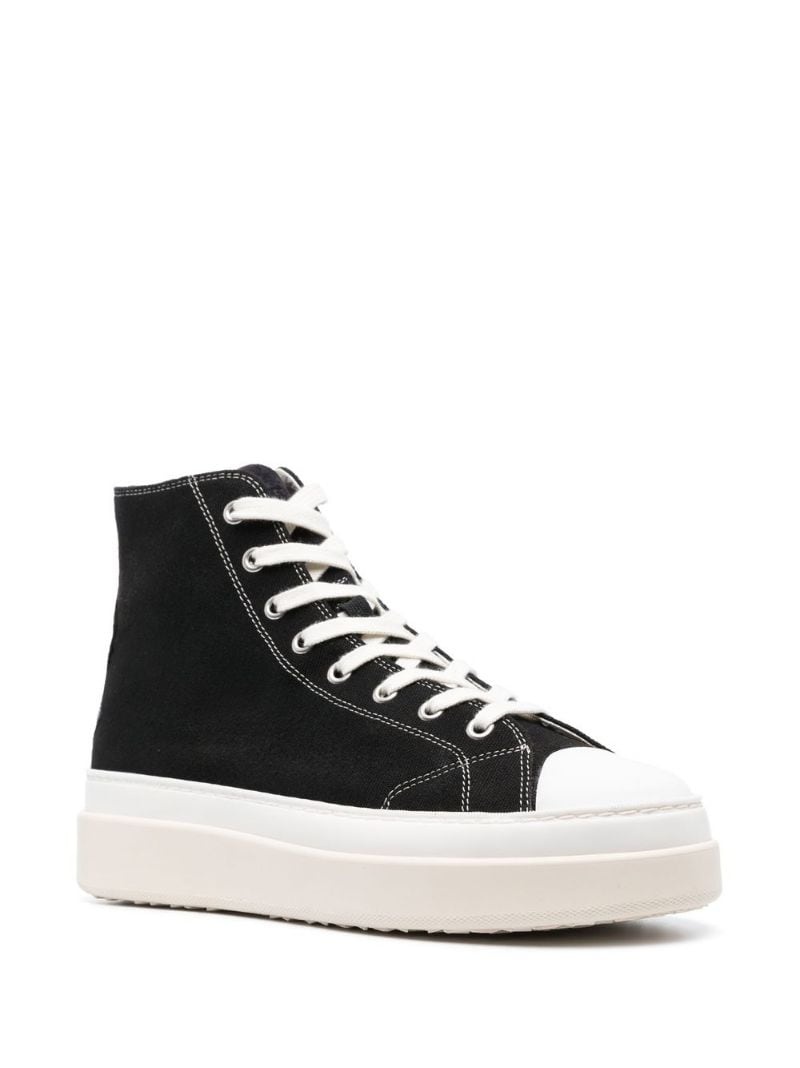 lace-up high-top sneakers - 2