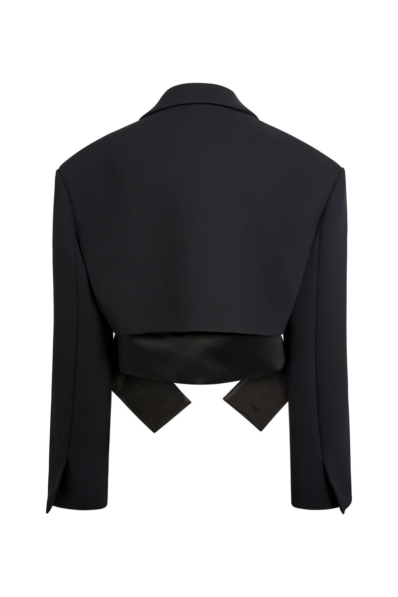 OVERSIZED CROPPED TUXEDO JACKET WITH VEST INSERT BLACK 3