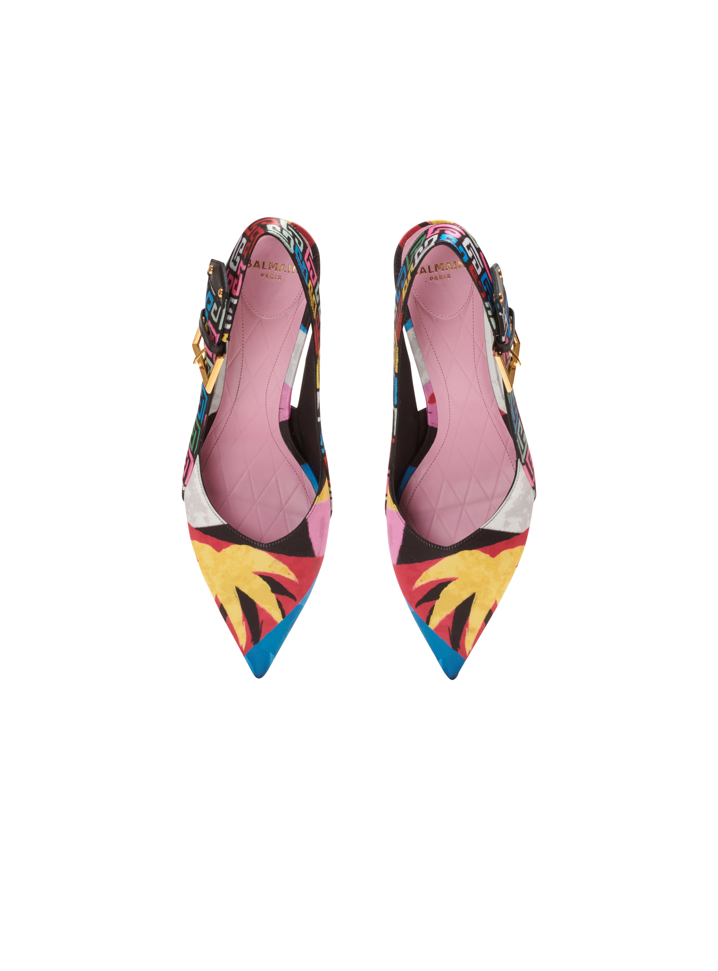 Heeled Ruby slingbacks in printed satin - 3