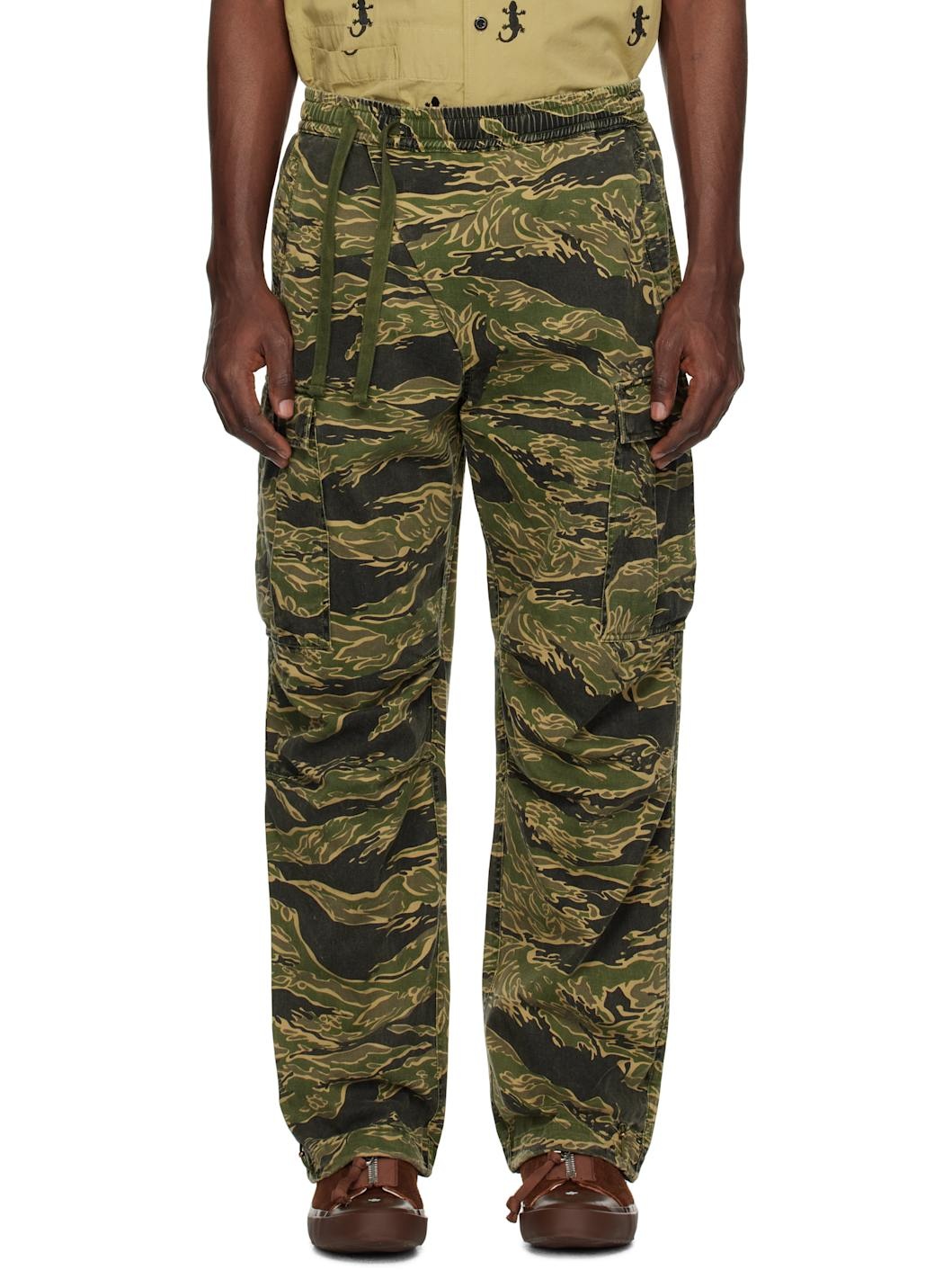 Khaki Tigerstripe Track Cargo Pants - 1