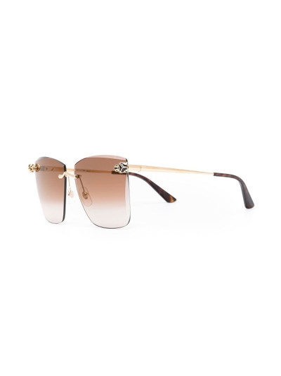 Cartier logo-detail square frame sunglasses outlook