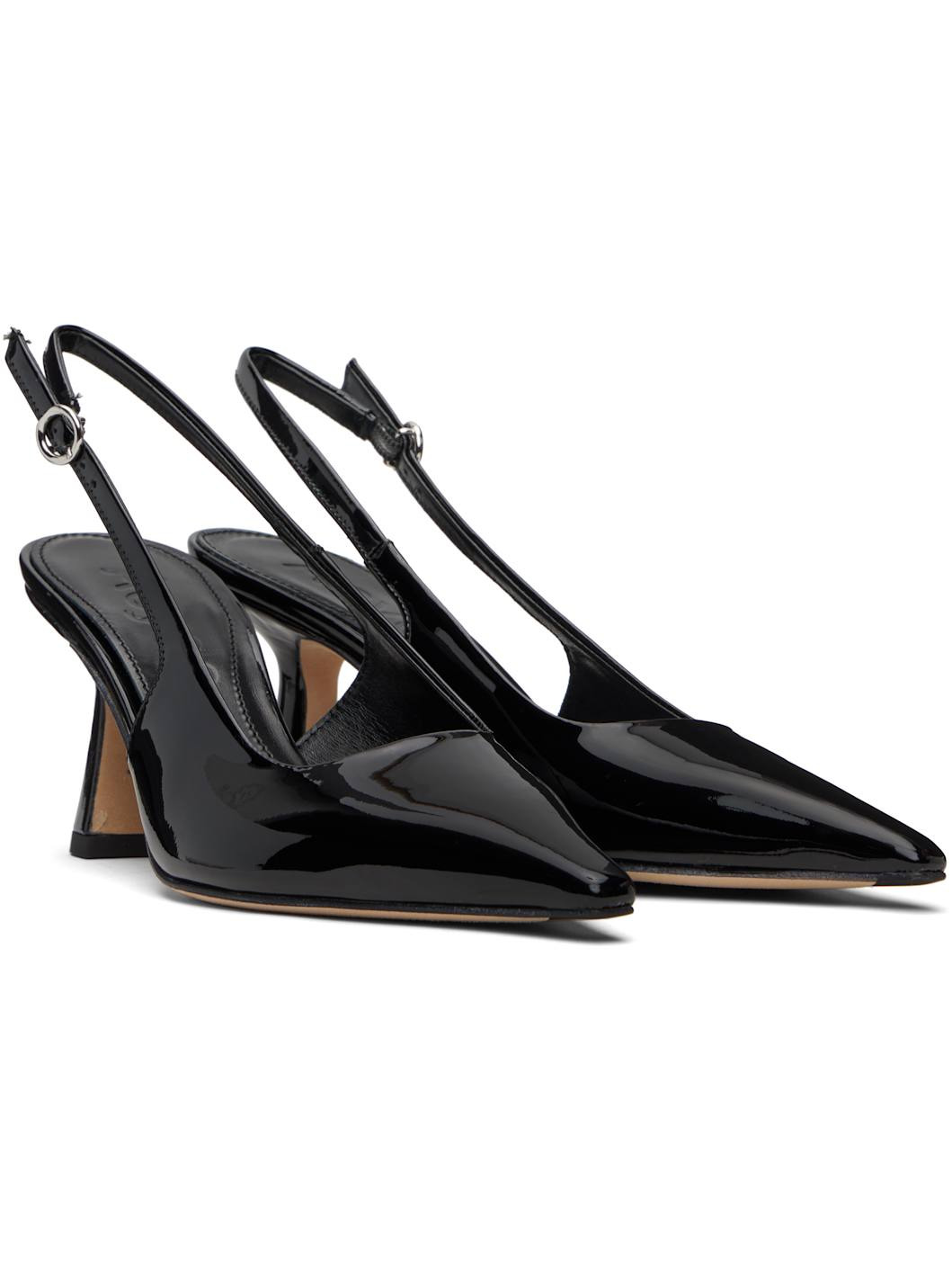 Black Fernanda Slingback Heels - 4