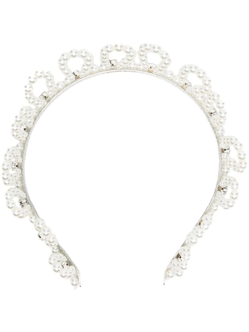 faux pearl-embellished headband - 1