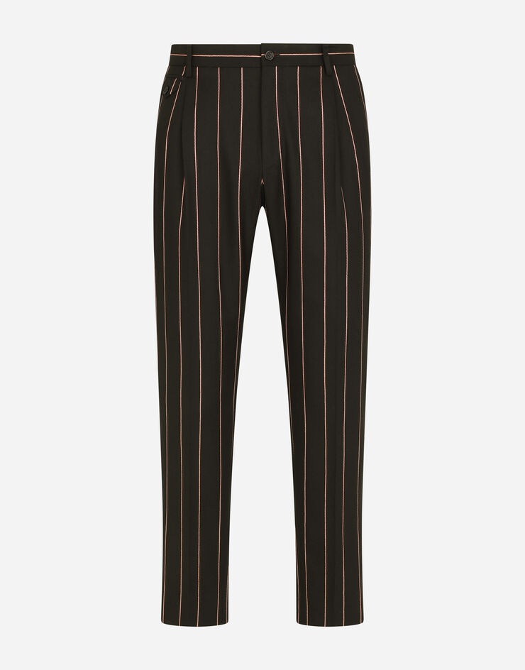 Pencil-stripe stretch pants - 3