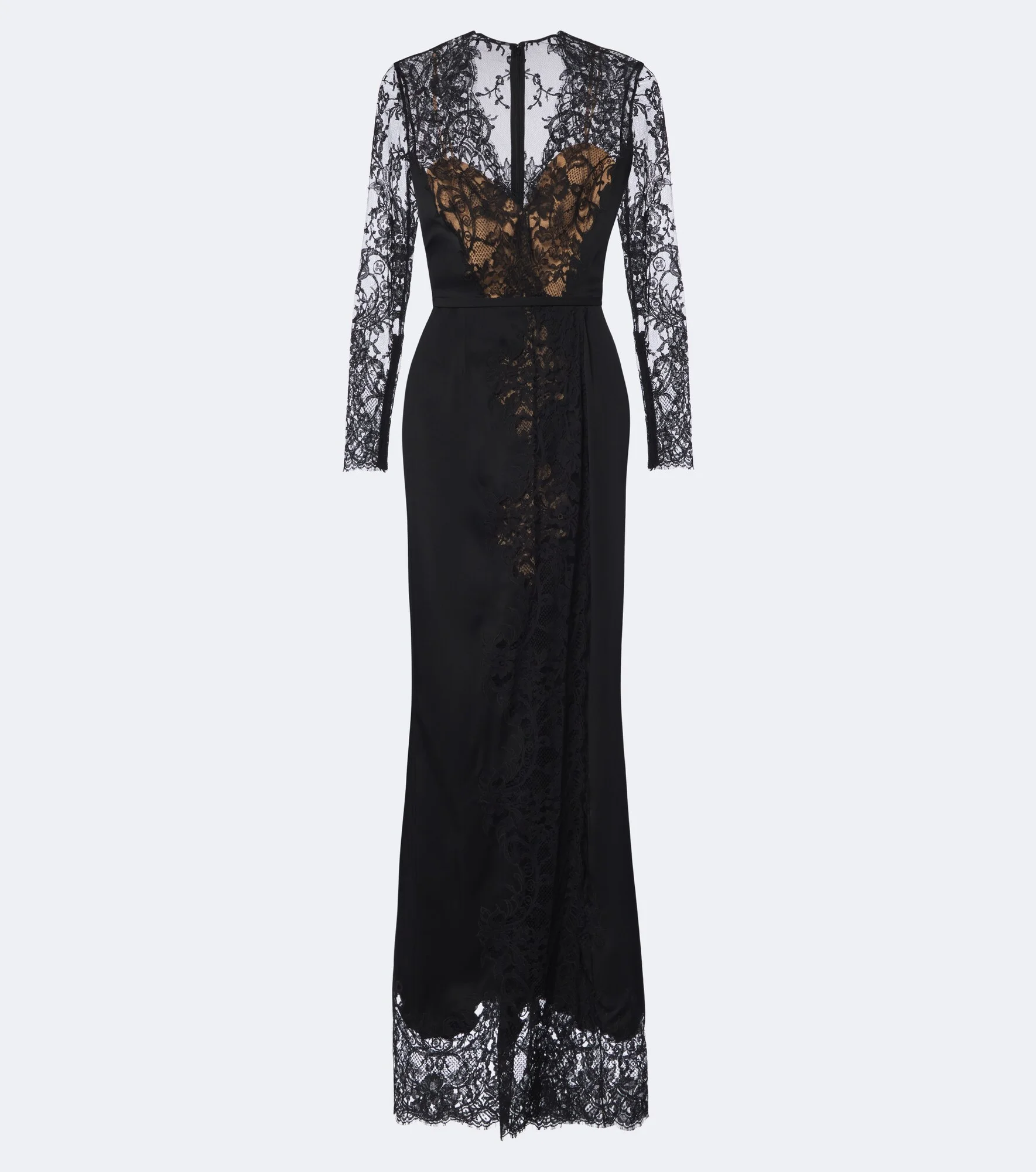 Lace-trimmed cotton and silk-blend gown - 1