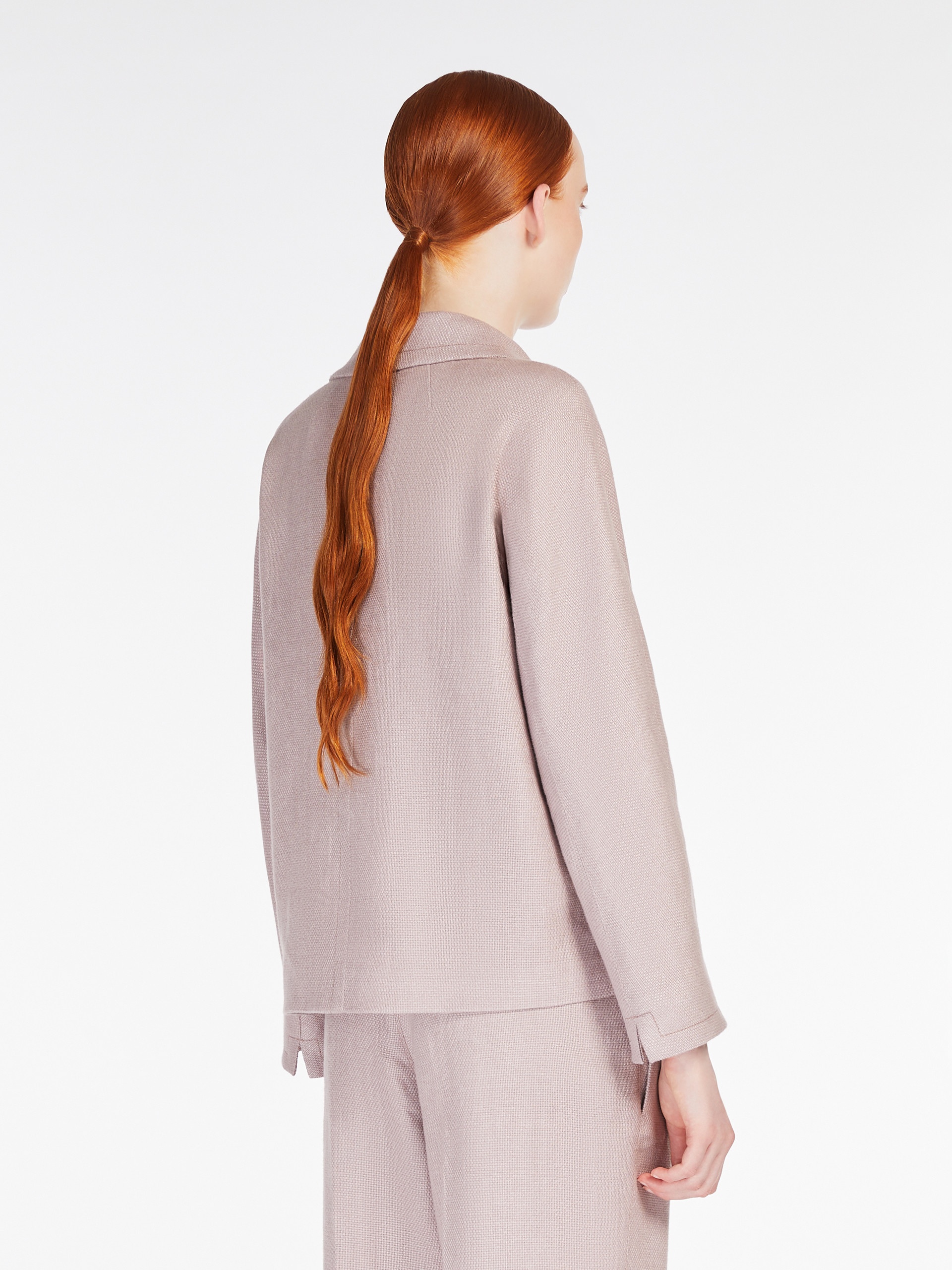 NICOLE Boxy-fit linen and cotton basketweave jacket - 4