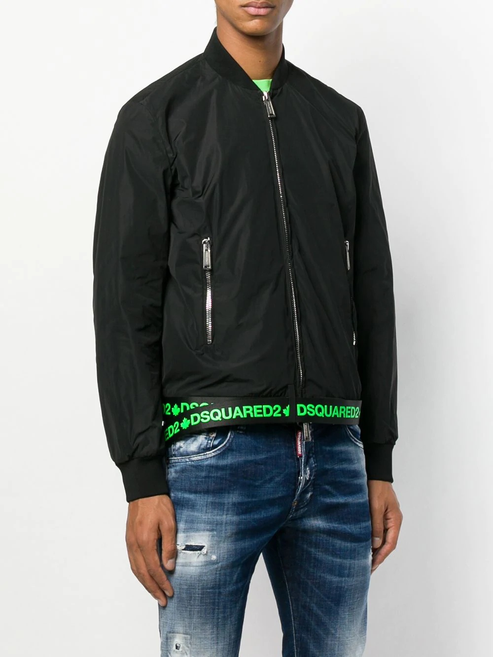 zipped bomber jacket - 3