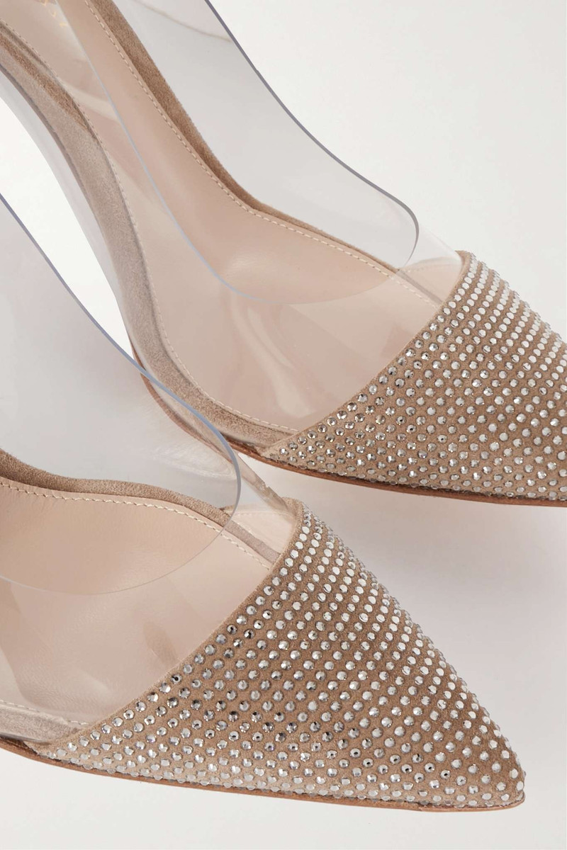 85 crystal-embellished PVC and suede pumps 4