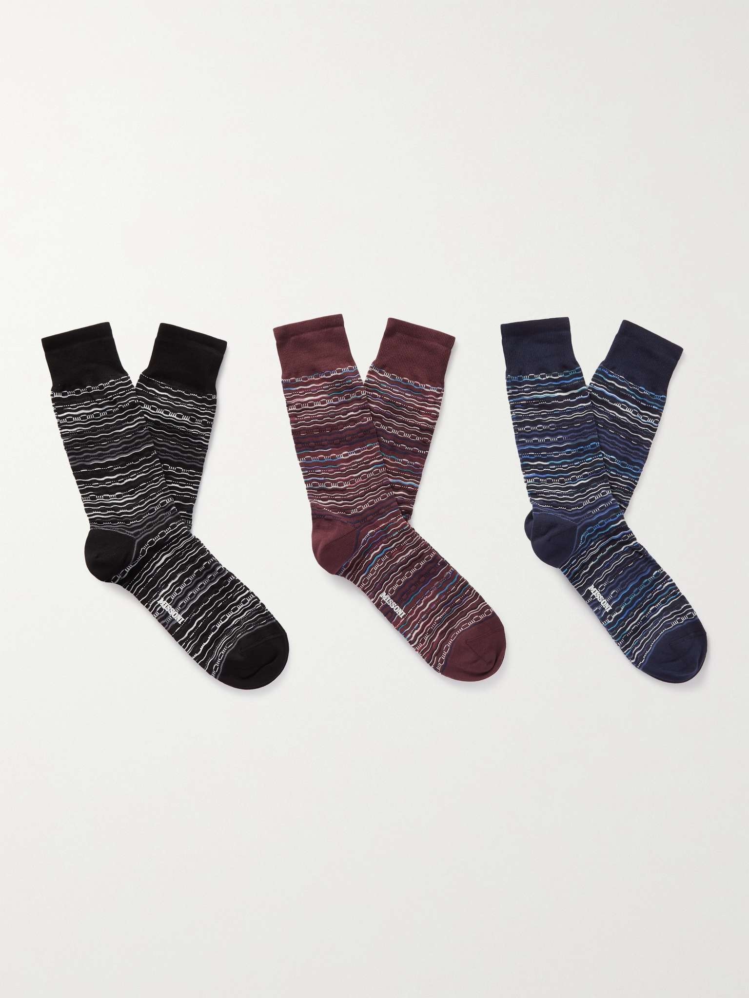 Three-Pack Cotton-Blend Socks - 3