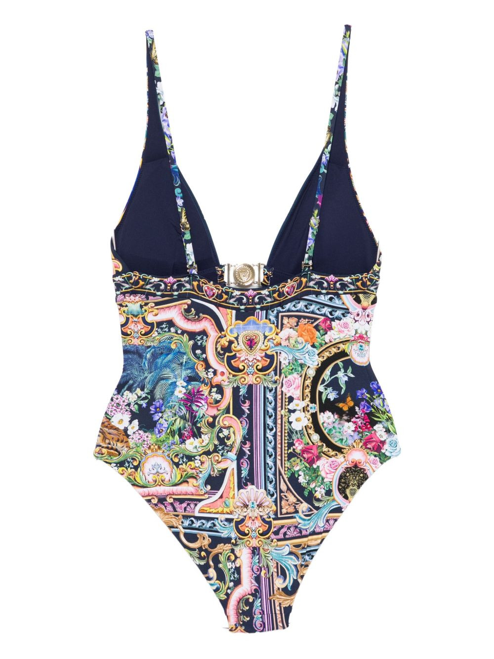baroque-print clasp swimsuit - 2