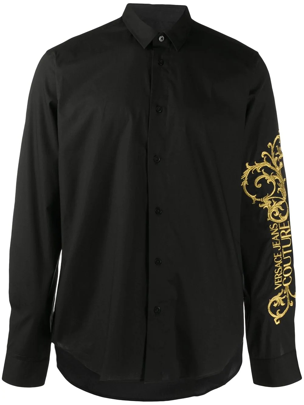 embroidered logo sleeve shirt - 1