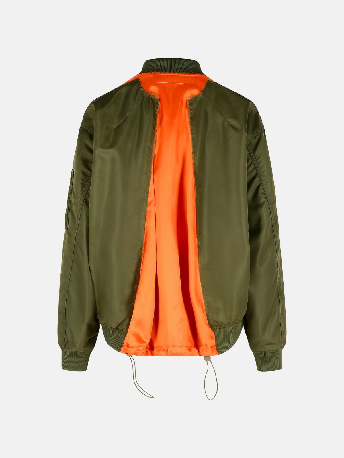 MM6 Maison Margiela BOMBER JACKET IN GREEN POLYAMIDE