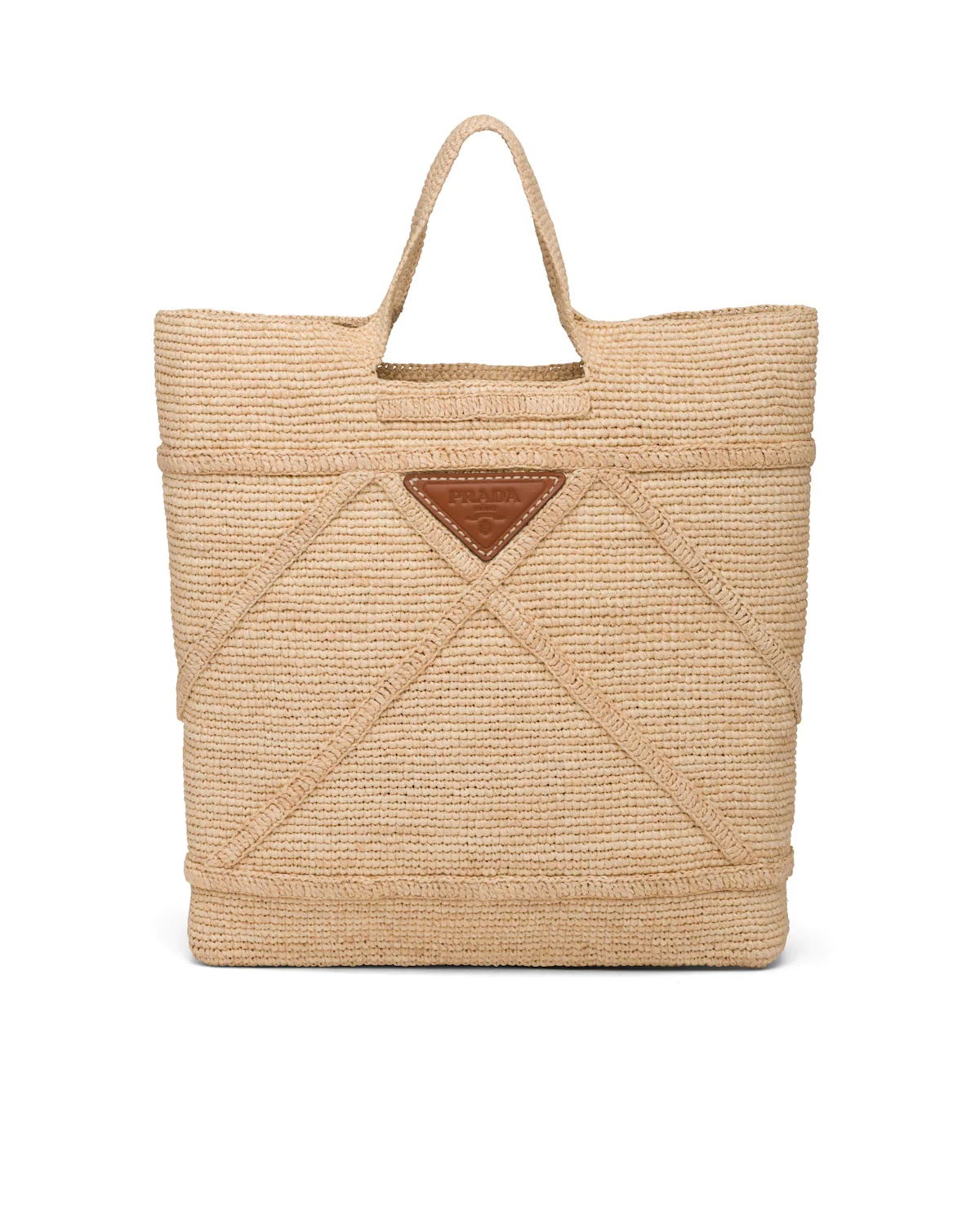 Raffia and Leather Tote - 1