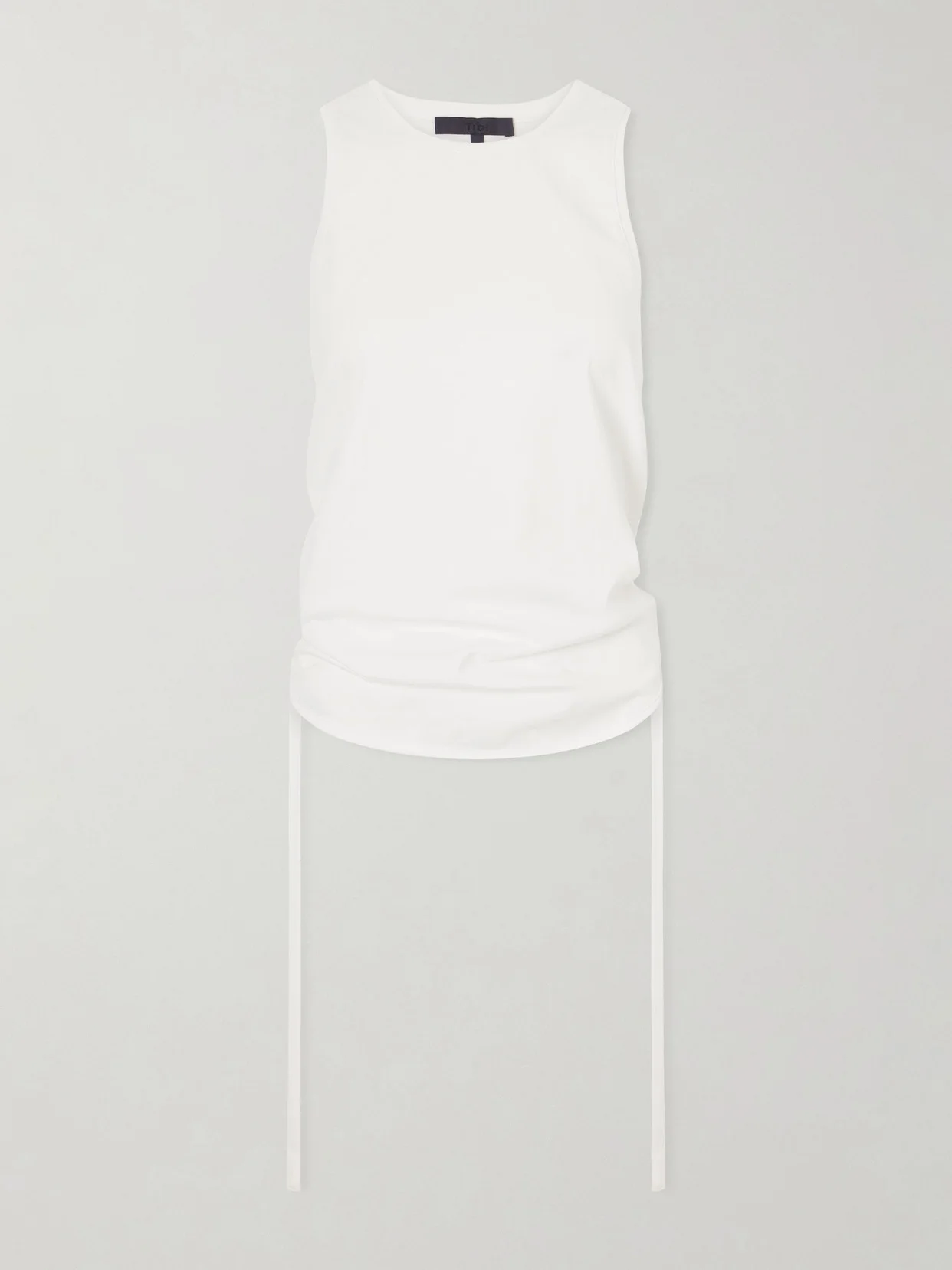 Ruched Open-back Cotton-blend Jersey Tank - 1