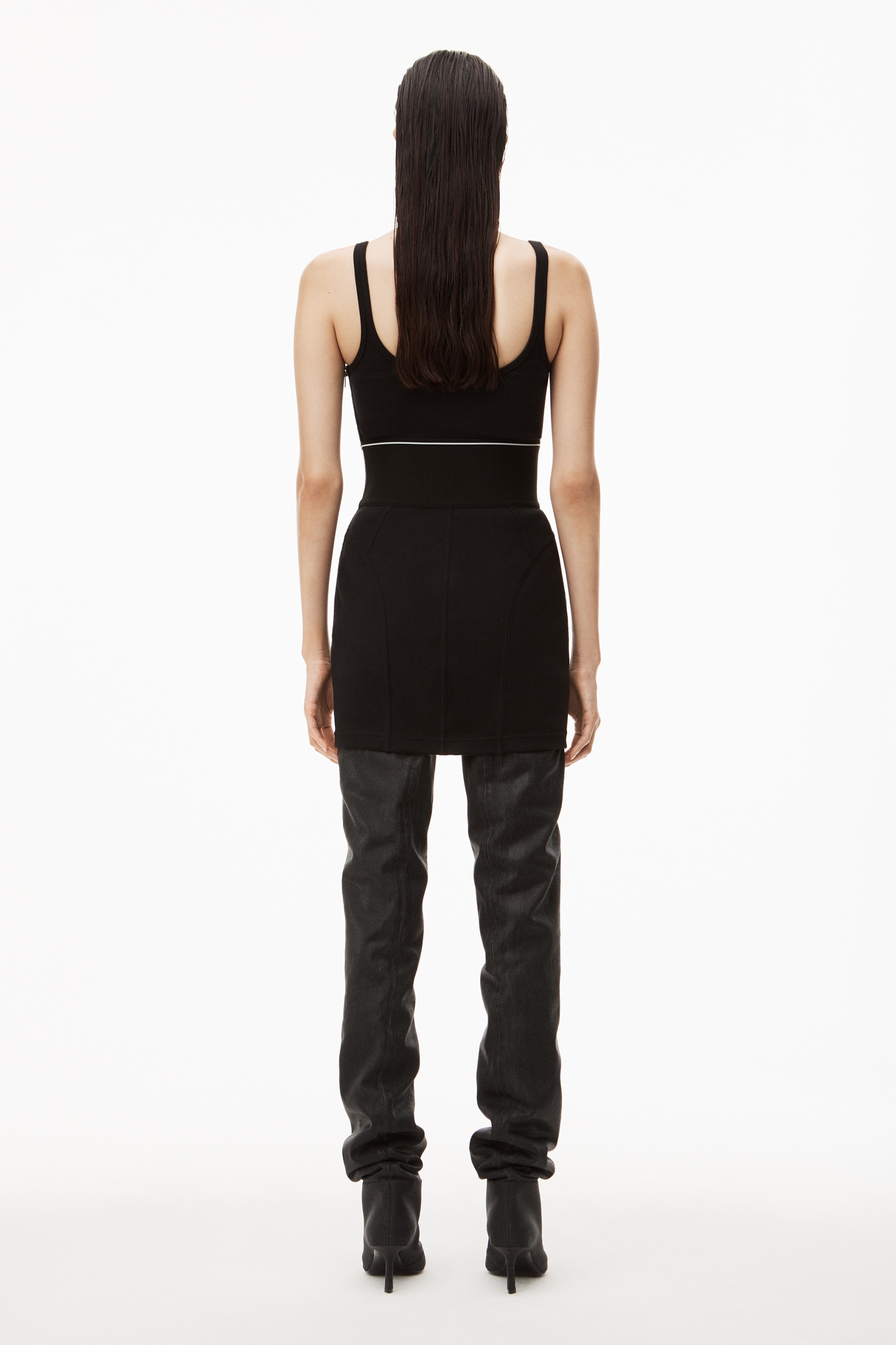 LOGO ELASTIC DRESS IN RIBBED JERSEY - 3