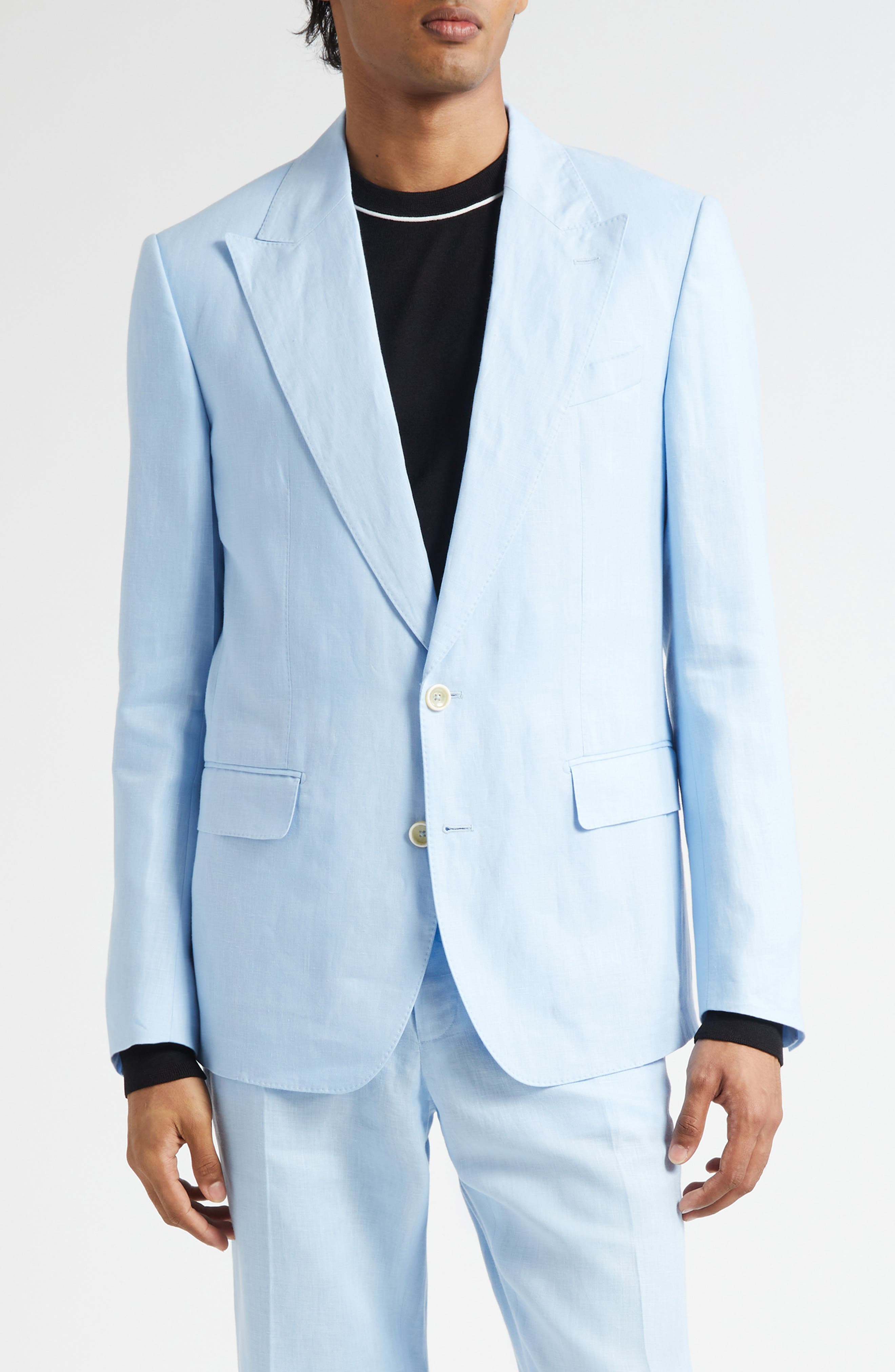Dolce&Gabbana Sicilia Fit Linen Sport Coat in B1581 Azzurro at Nordstrom - 1