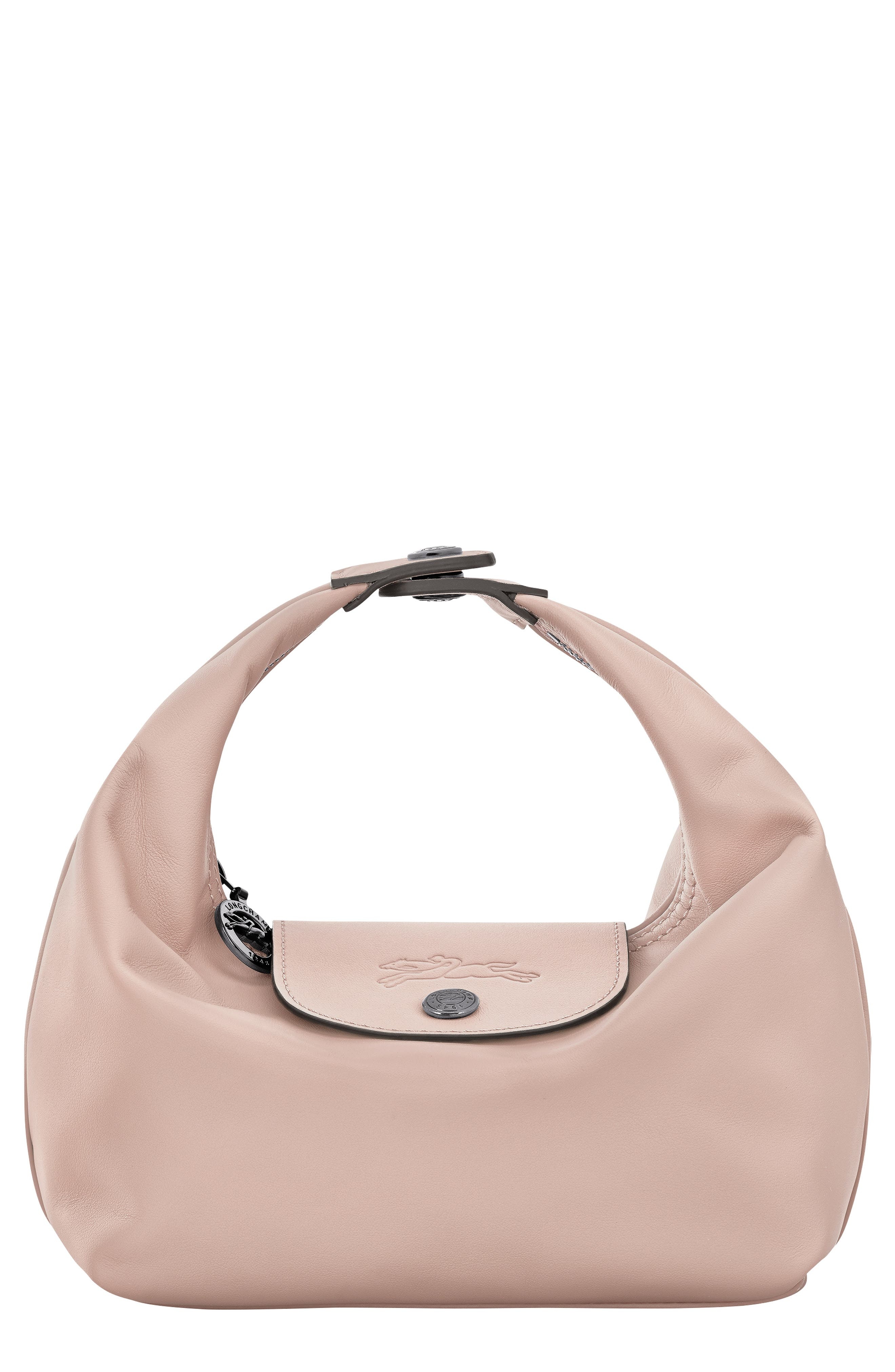 Longchamp Le Pliage Xtra Round Leather Top Handle Bag in Nude at Nordstrom - 1