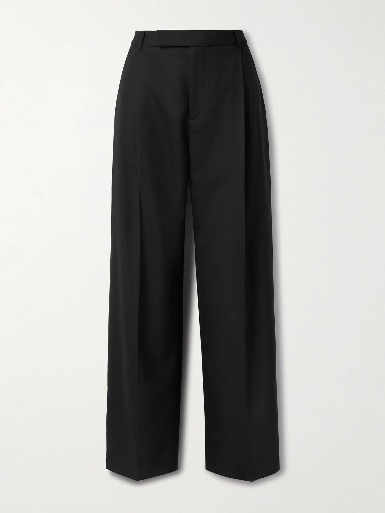 Pleated Wool-blend Straight-leg Pants - 1